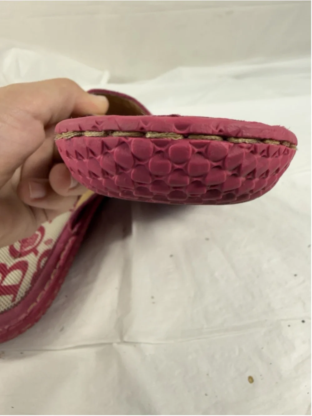 Born Concept Boho Pink Leather Flat Thong Sandal Flip Flops Size 7/38